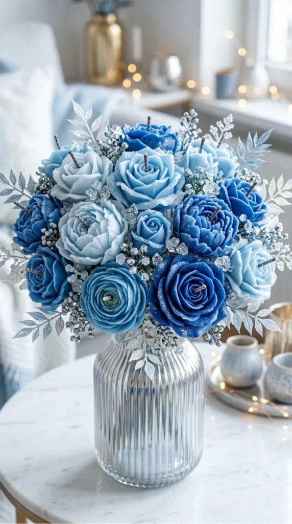 Blue candle bouquet ideas