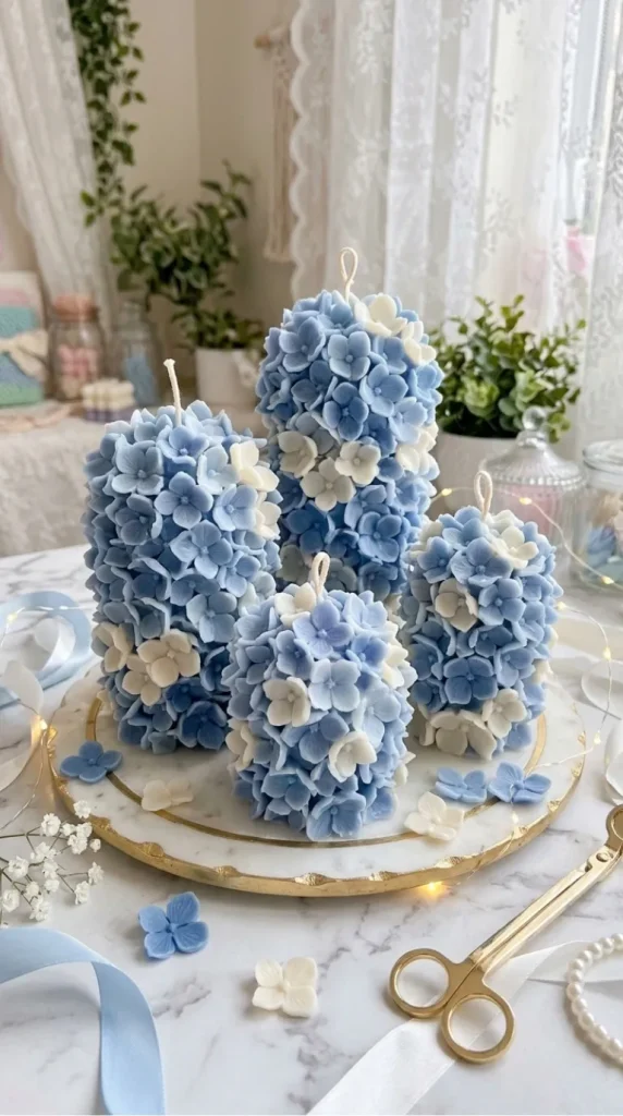 Blue candle bouquet ideas