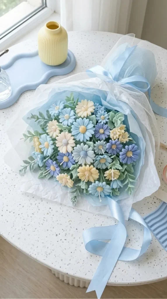 Blue candle bouquet ideas