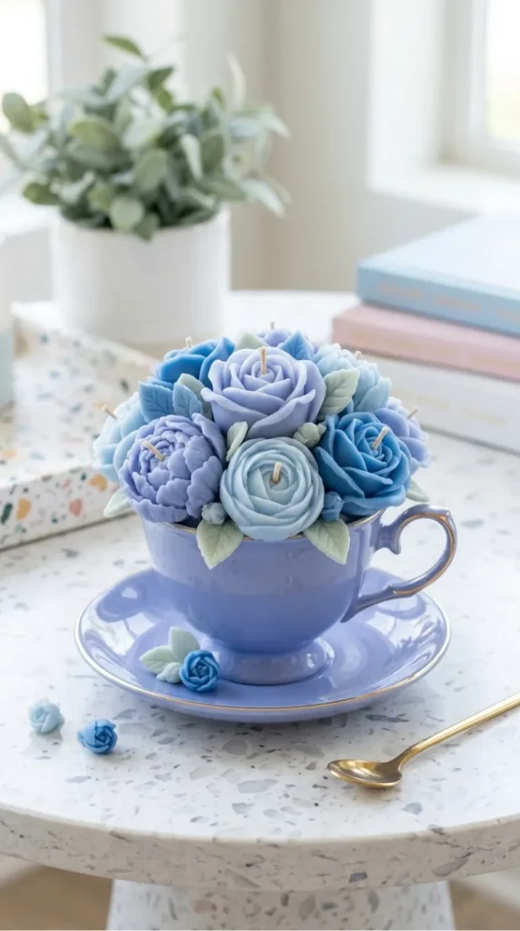 Blue candle bouquet ideas