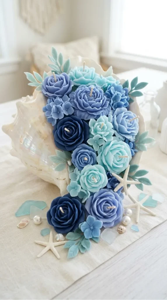 Blue candle bouquet ideas