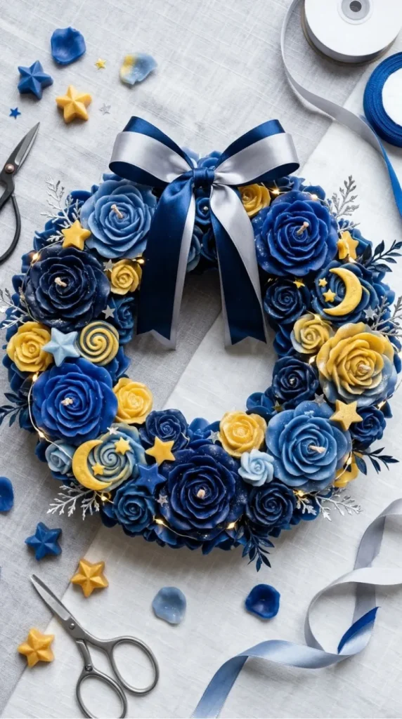 Blue candle bouquet ideas