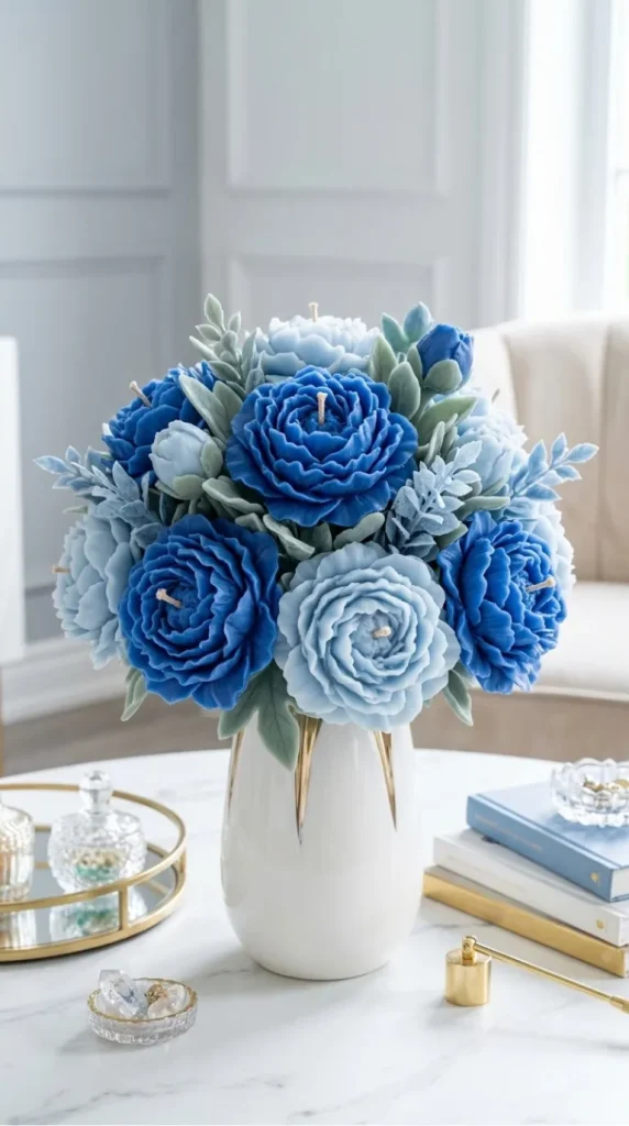 Blue candle bouquet ideas