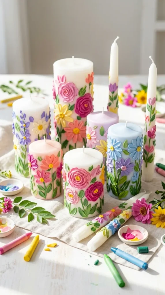 Crayon paint candle ideas