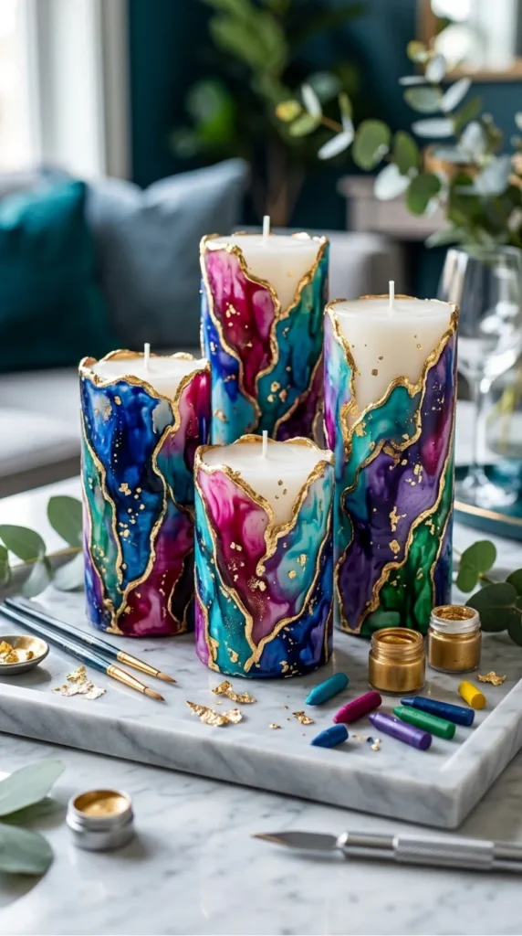 Crayon paint candle ideas