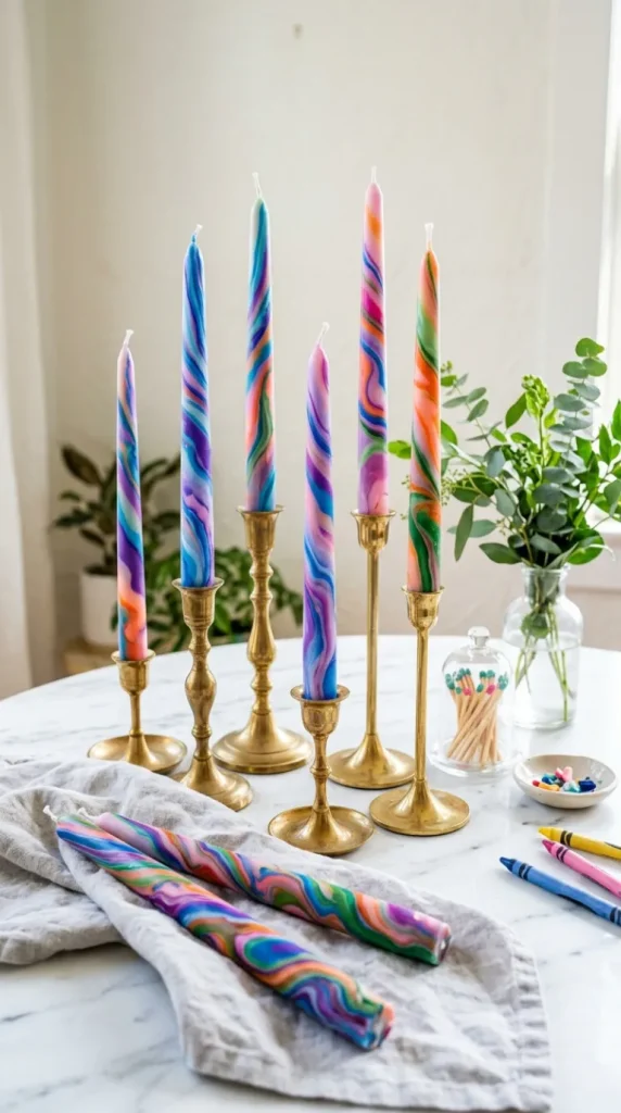 Crayon paint candle ideas