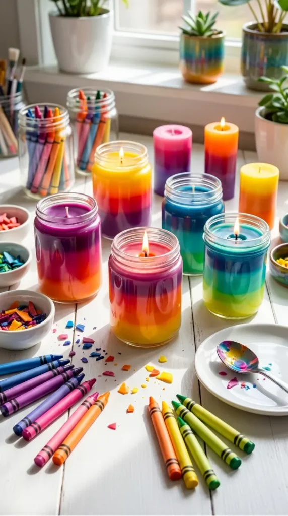Crayon paint candle ideas