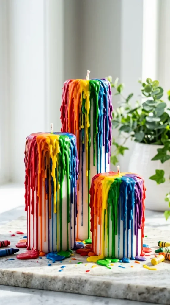 Crayon paint candle ideas