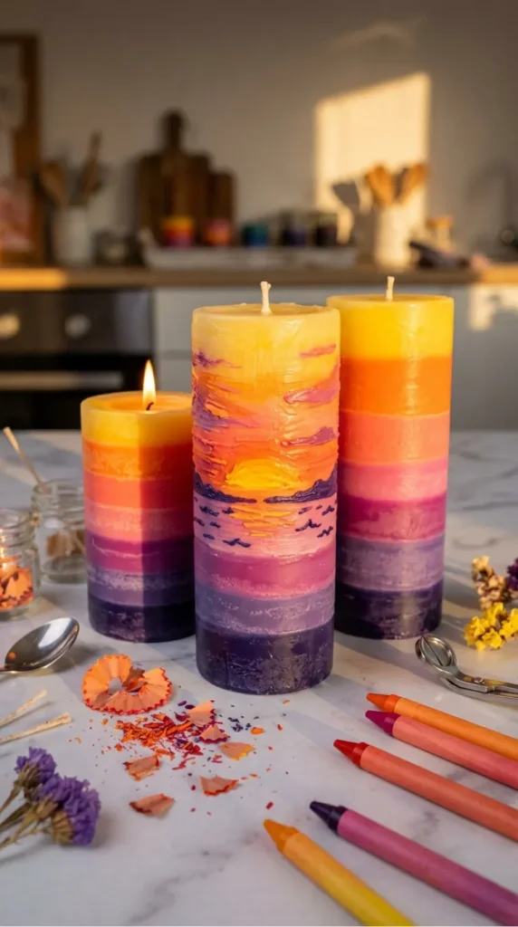 Crayon paint candle ideas