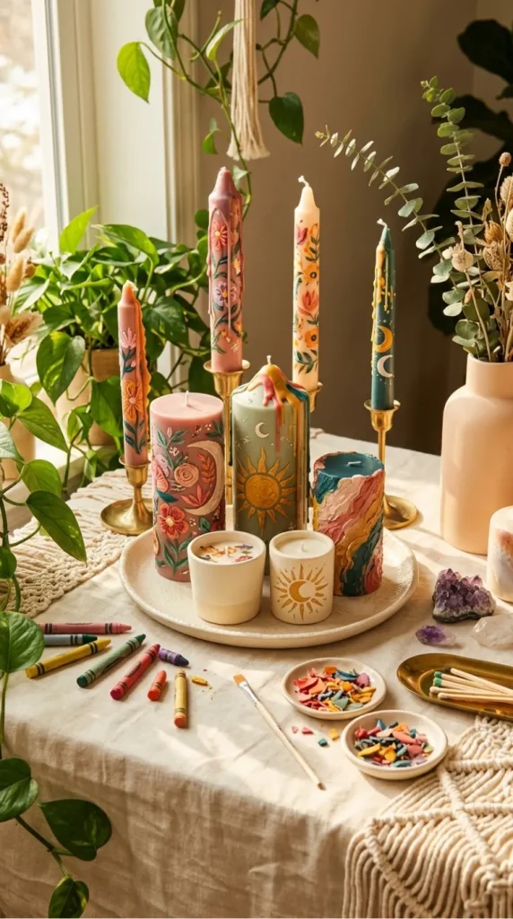 Crayon paint candle ideas