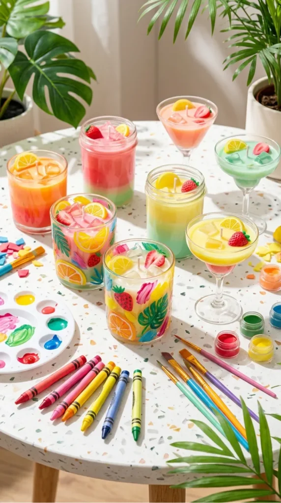 Crayon paint candle ideas
