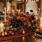 18 Fall Wedding Candle Centerpiece Ideas For Autumn Reception fall wedding candle centerpiece ideas