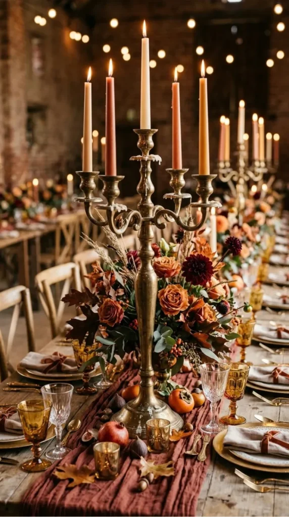 fall wedding candle centerpiece ideas