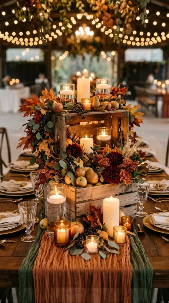 fall wedding candle centerpiece ideas
