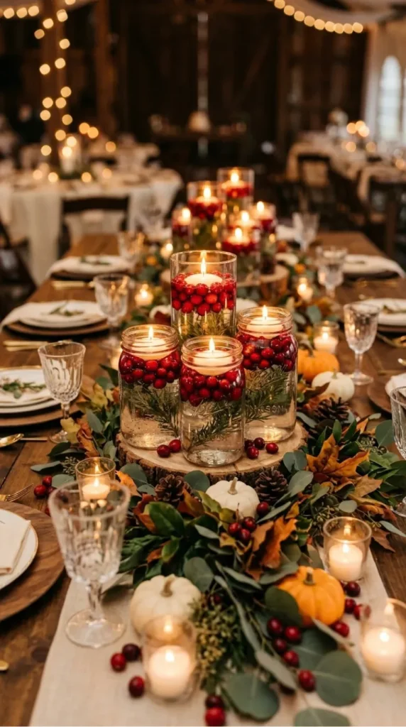 fall wedding candle centerpiece ideas
