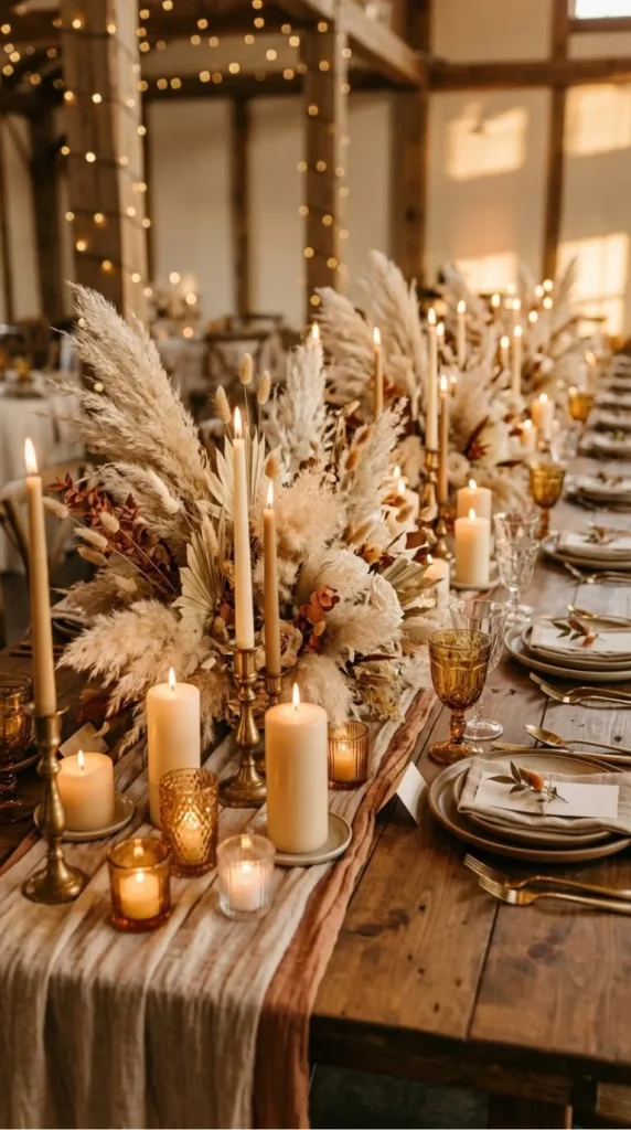 fall wedding candle centerpiece ideas