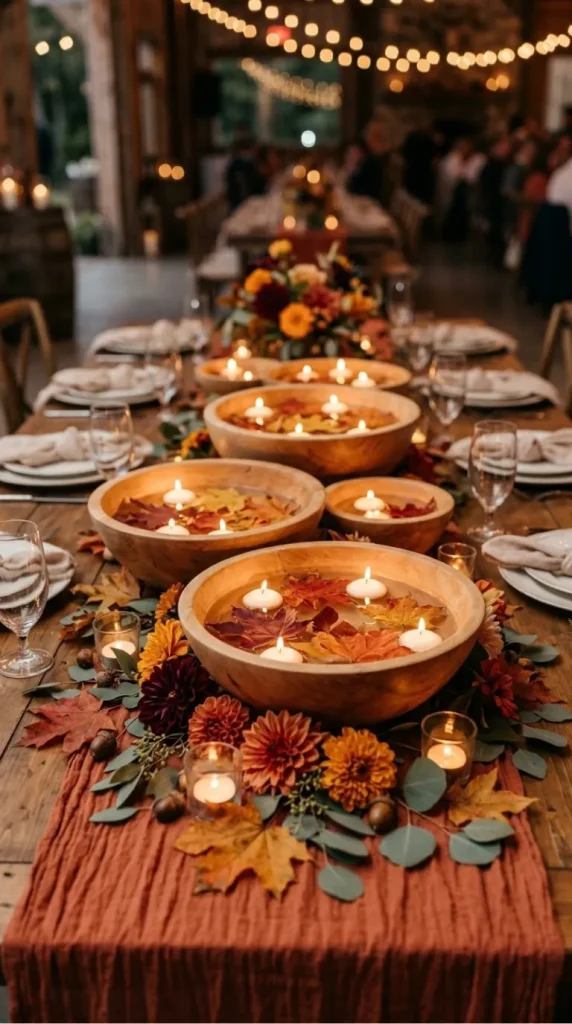 fall wedding candle centerpiece ideas