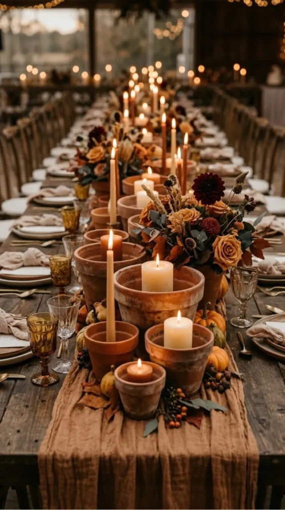 fall wedding candle centerpiece ideas