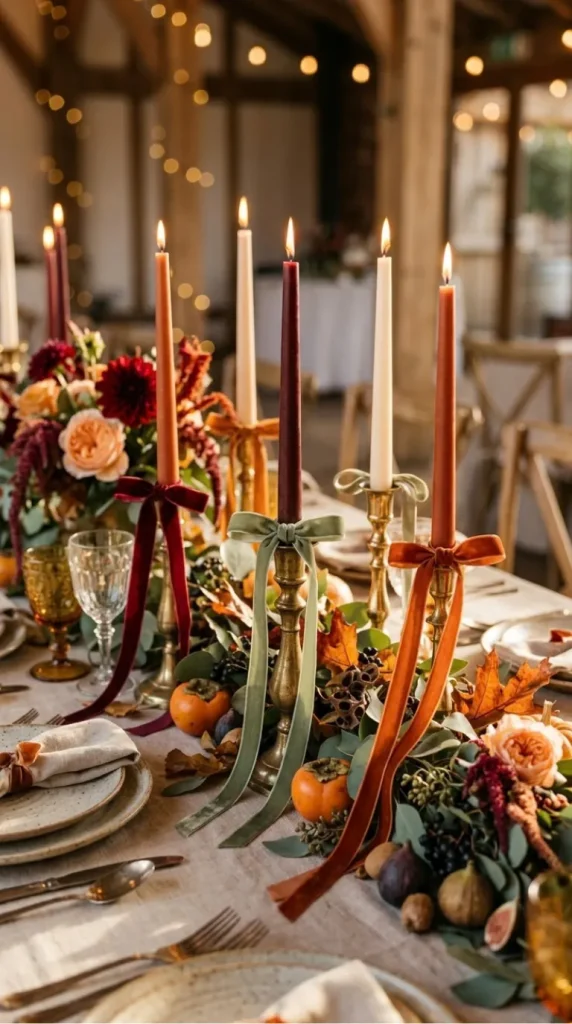 fall wedding candle centerpiece ideas