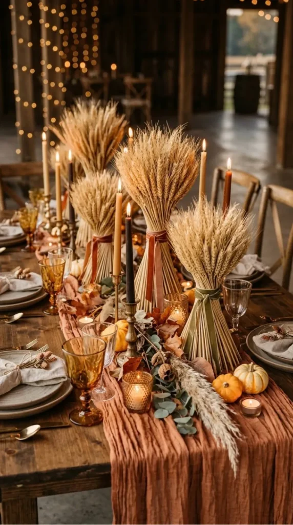fall wedding candle centerpiece ideas