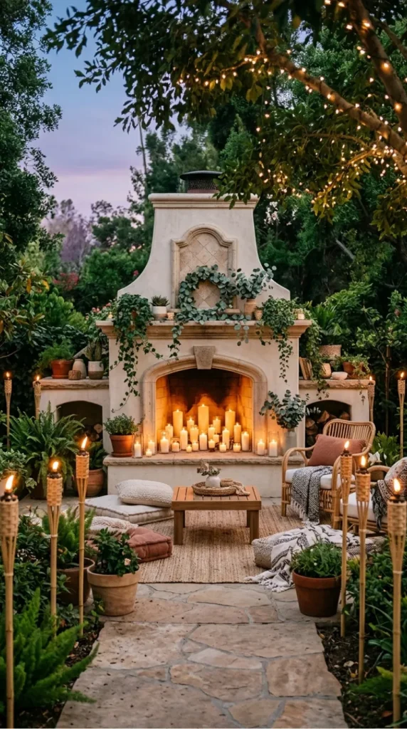 Outdoor candle fireplace ideas