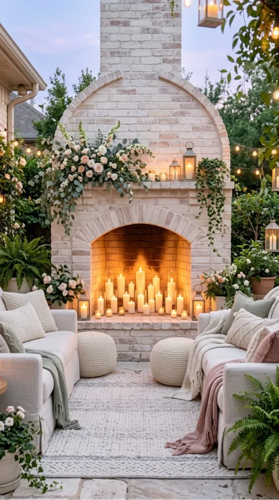 Outdoor candle fireplace ideas