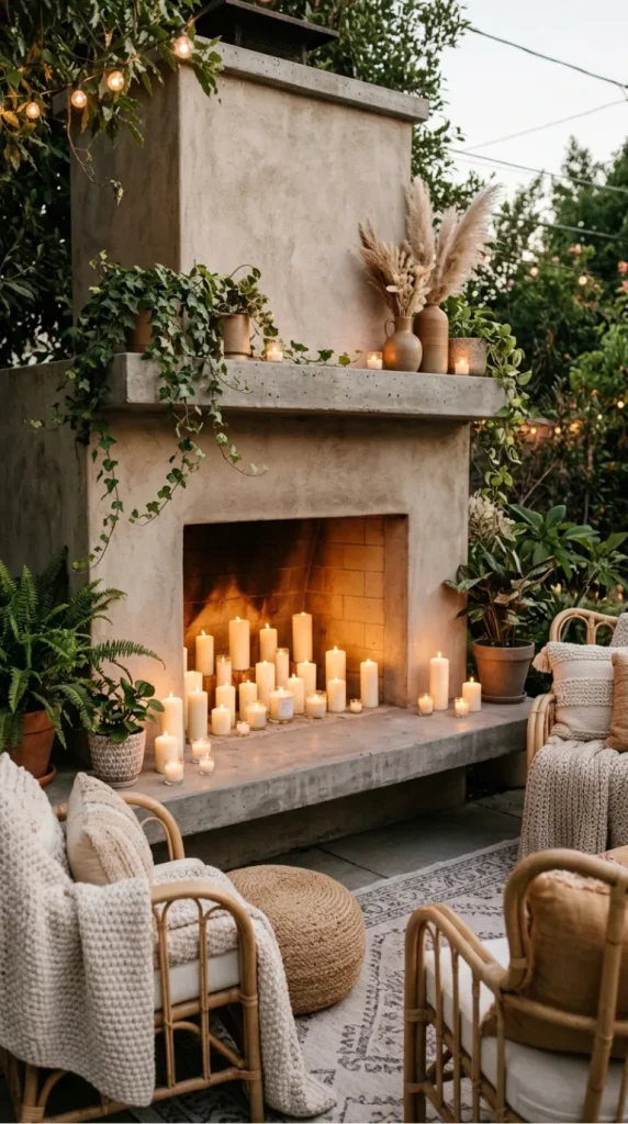 Outdoor candle fireplace ideas