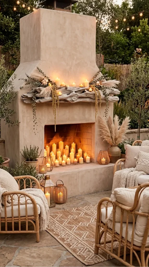 Outdoor candle fireplace ideas