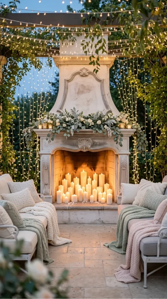 Outdoor candle fireplace ideas