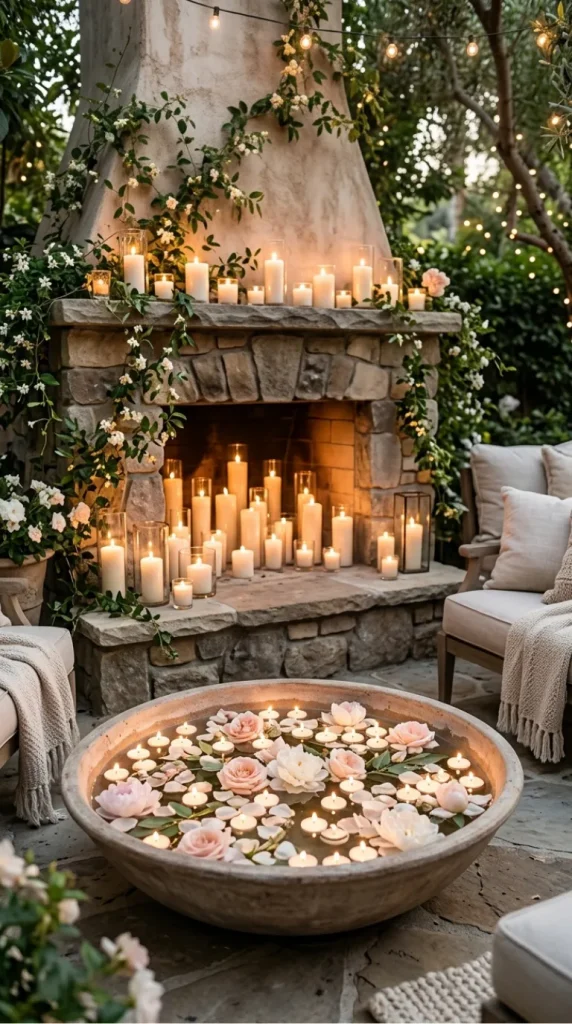 Outdoor candle fireplace ideas