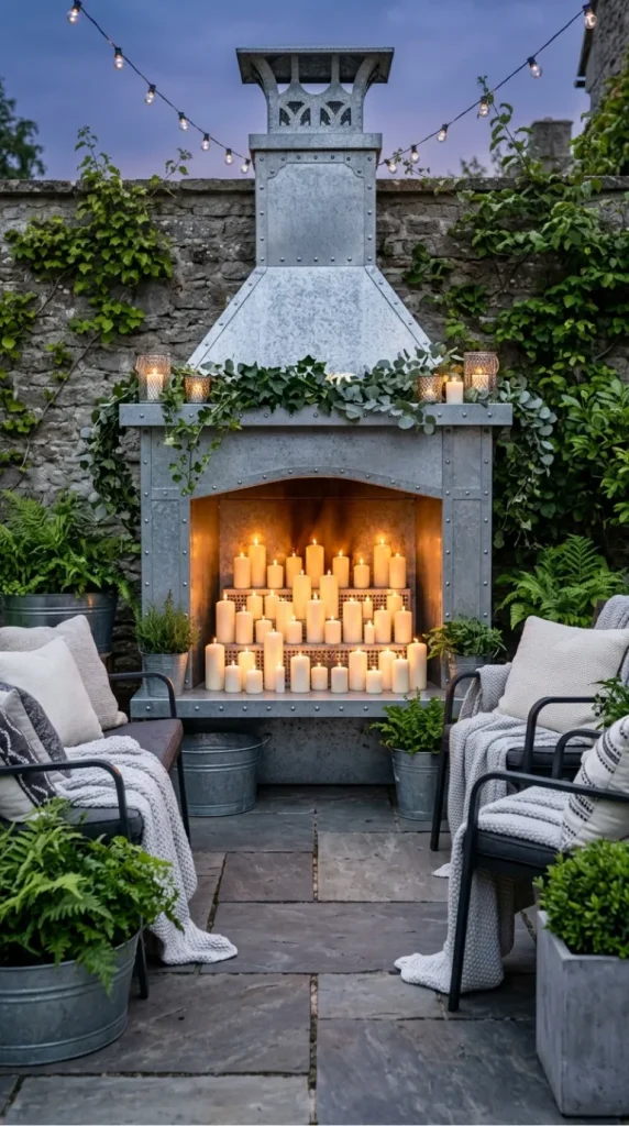 Outdoor candle fireplace ideas