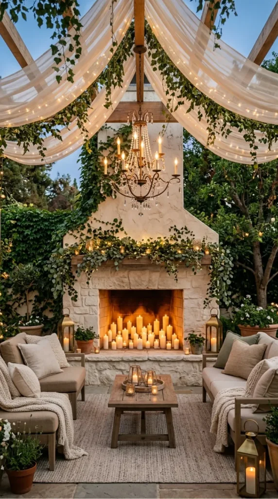 Outdoor candle fireplace ideas