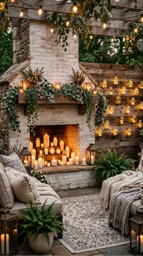 Outdoor candle fireplace ideas