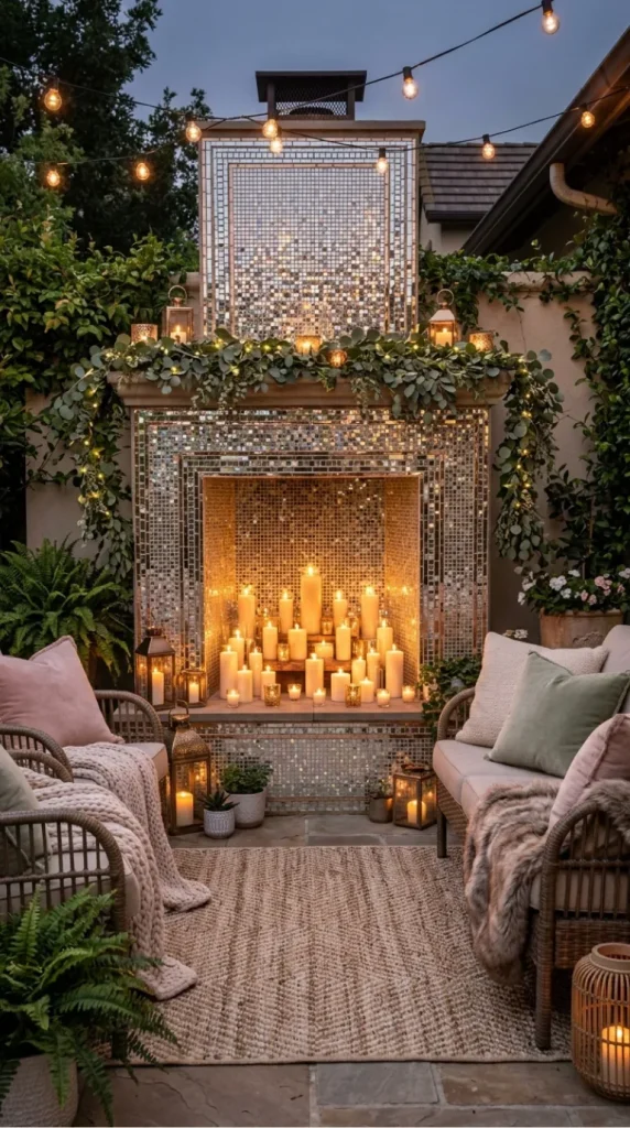 Outdoor candle fireplace ideas