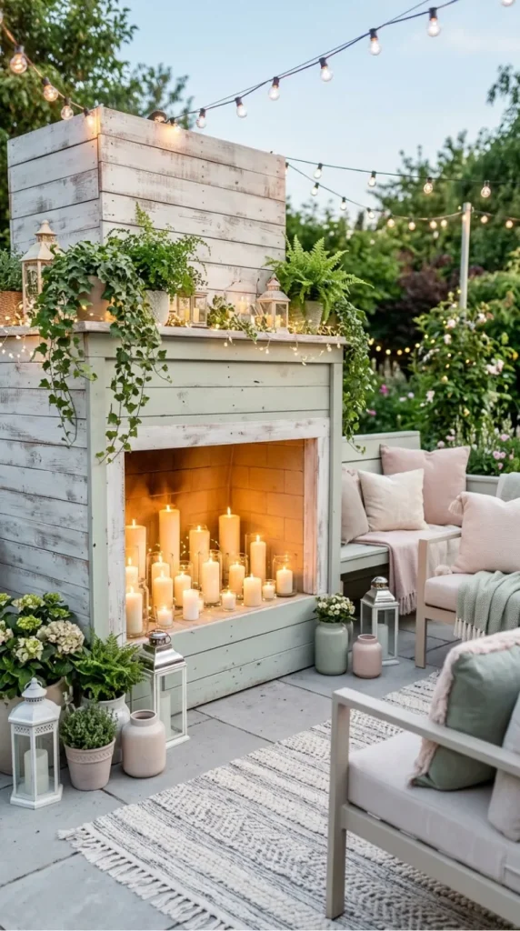 Outdoor candle fireplace ideas