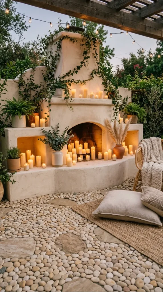 Outdoor candle fireplace ideas