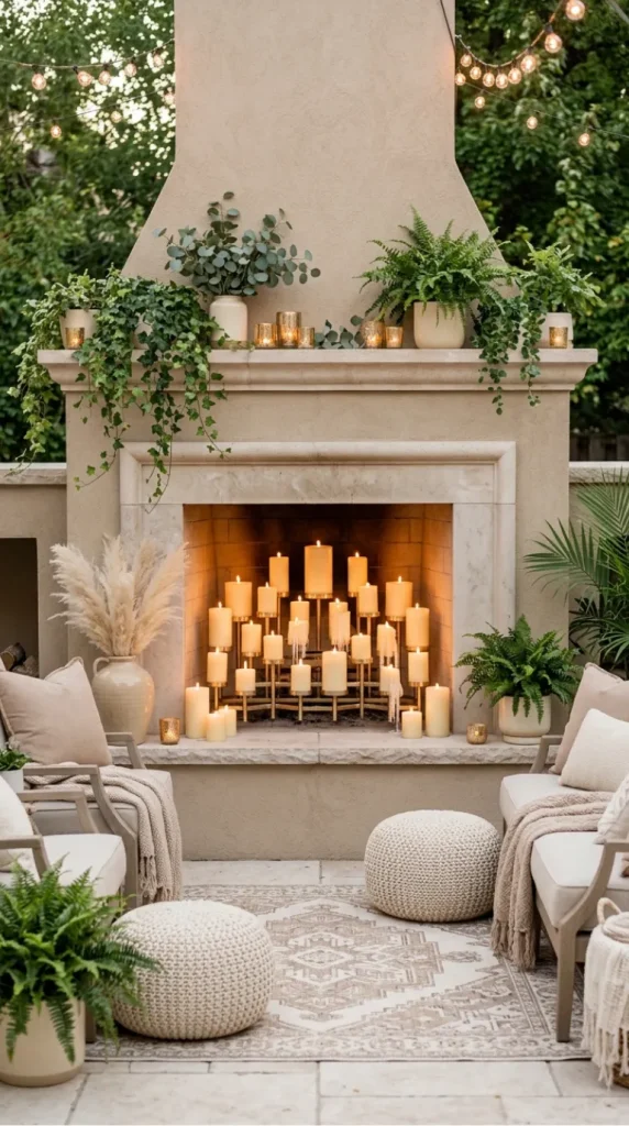 Outdoor candle fireplace ideas