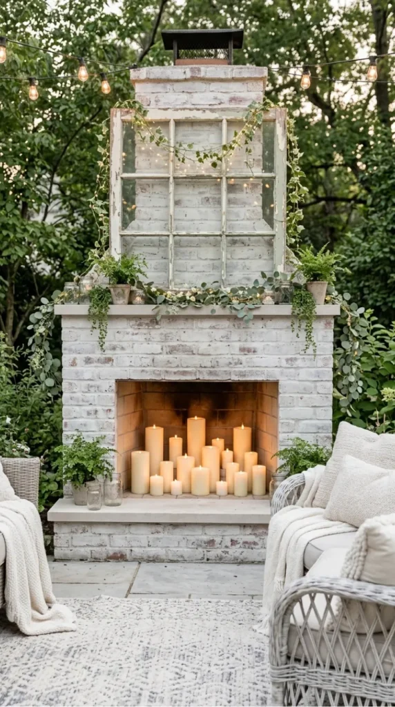 Outdoor candle fireplace ideas