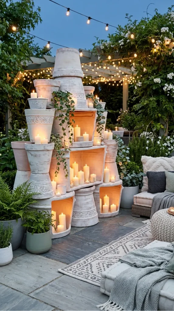 Outdoor candle fireplace ideas