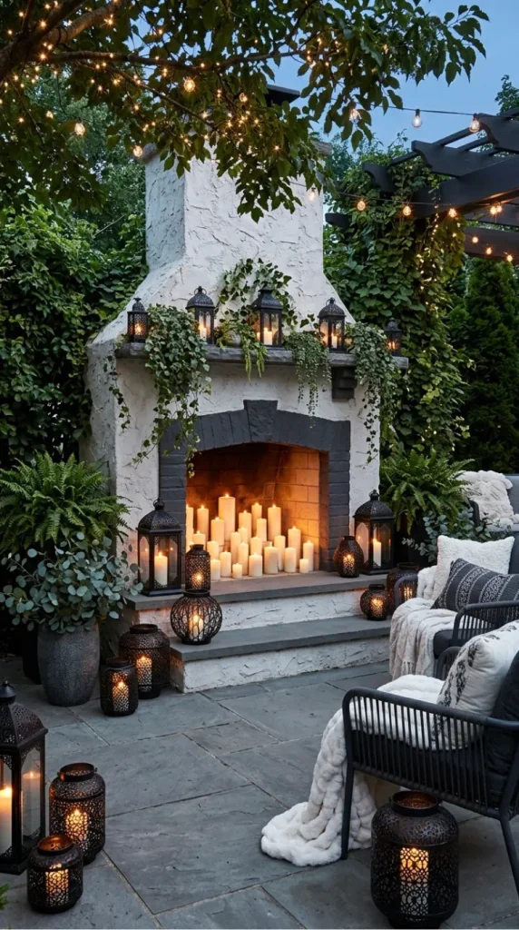 Outdoor candle fireplace ideas