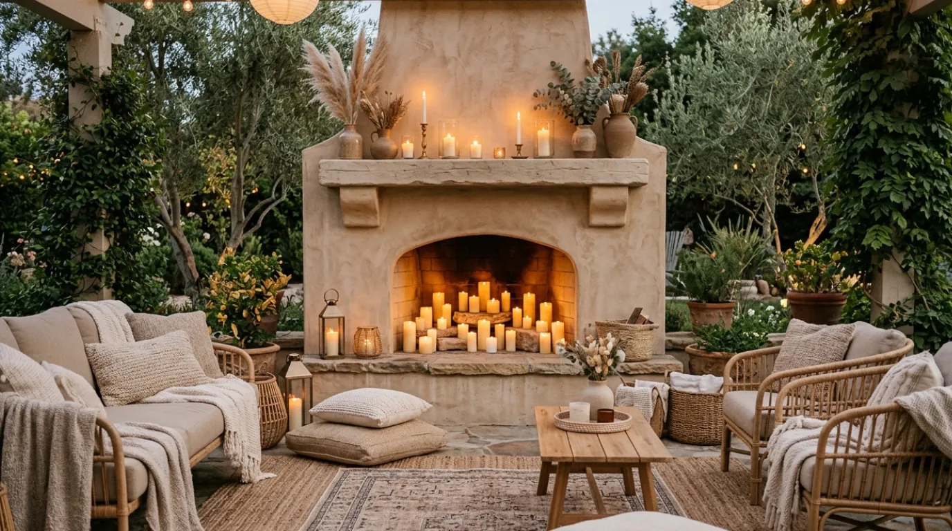 Outdoor candle fireplace ideas
