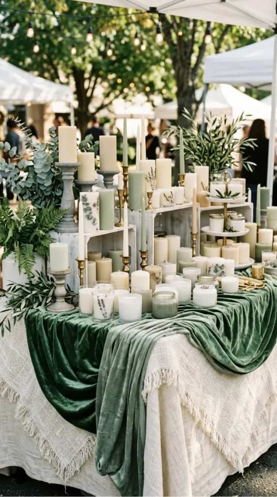 outdoor candle market display