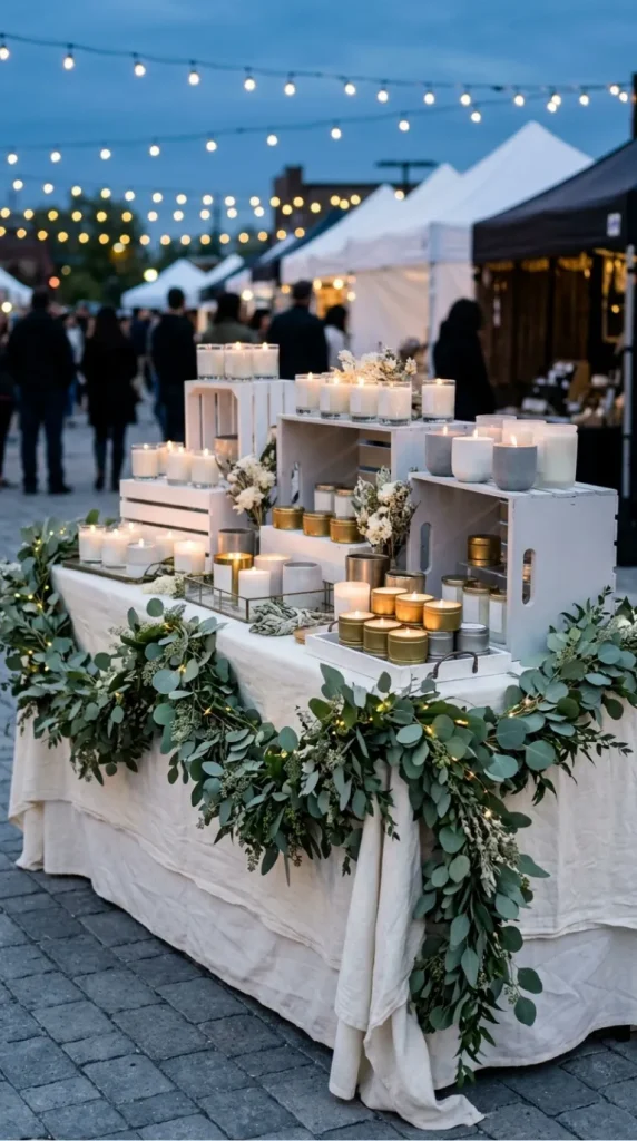 outdoor candle market display