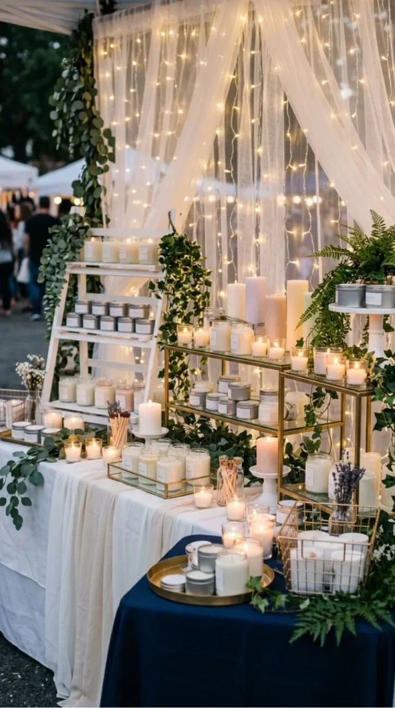 outdoor candle market display