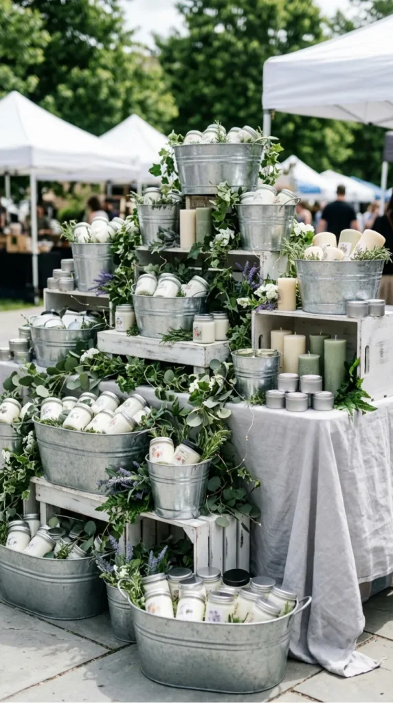 outdoor candle market display