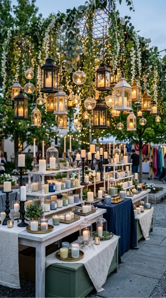 outdoor candle market display