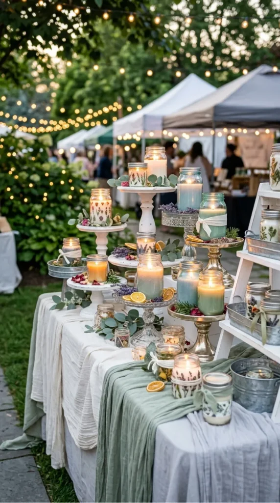 outdoor candle market display
