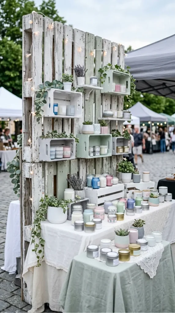 outdoor candle market display