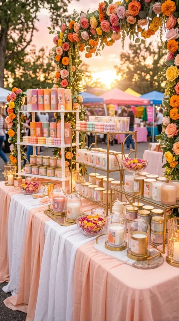 outdoor candle market display