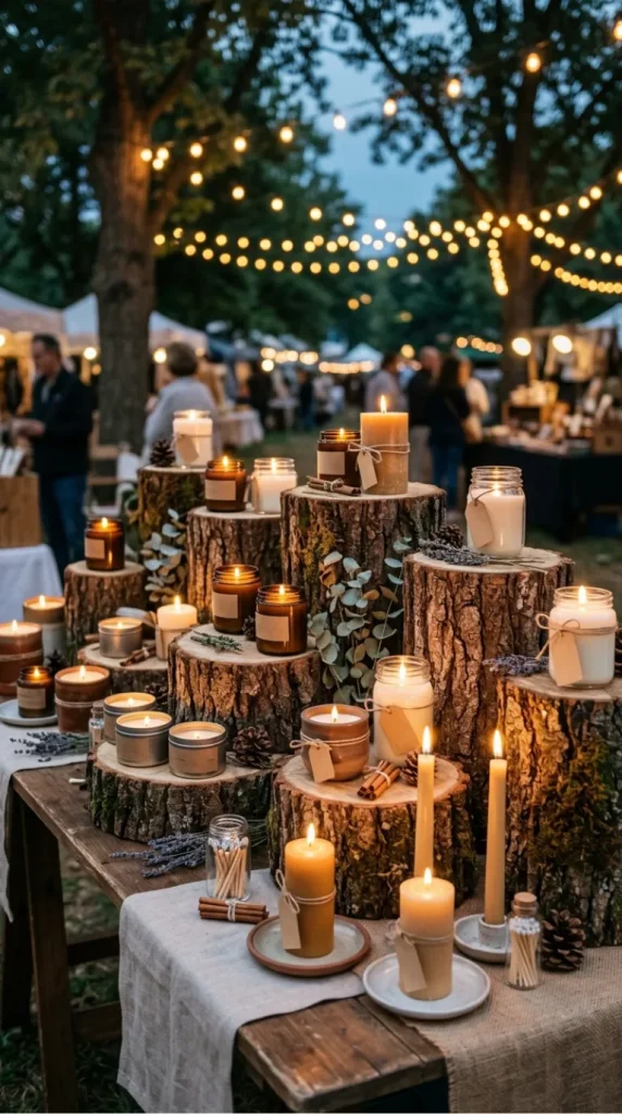 outdoor candle market display